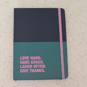 Navy and Teal Notebook with Pink Elastic